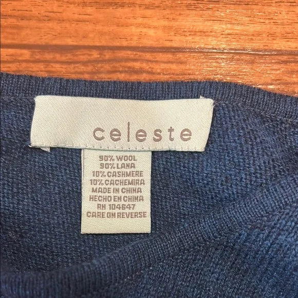 Celeste Navy and Charcoal Poncho - Picture 2 of 2